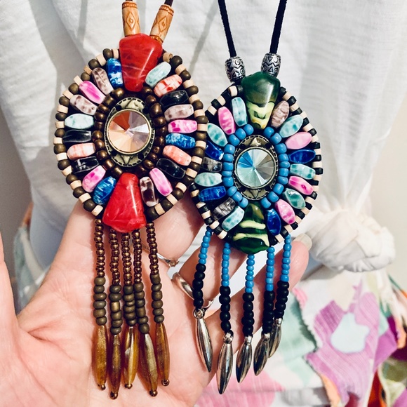 Handmade Colorful Boho Long Bead Dangle Necklaces - Picture 8 of 8